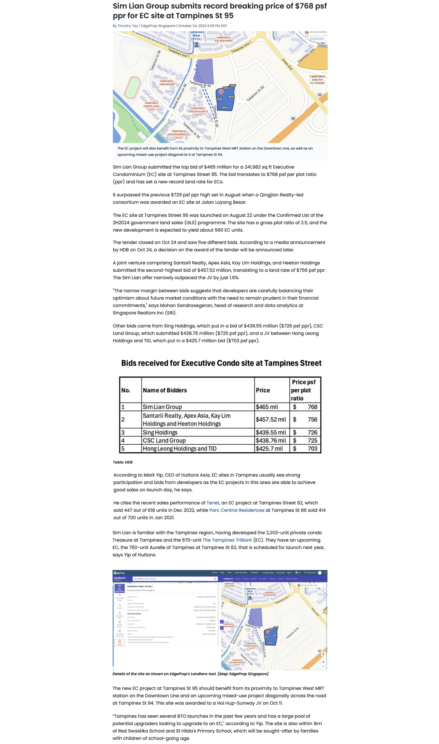 Rivelle Tampines - news 241024